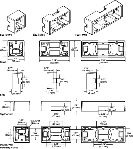 EWB 200 Series Dimensions