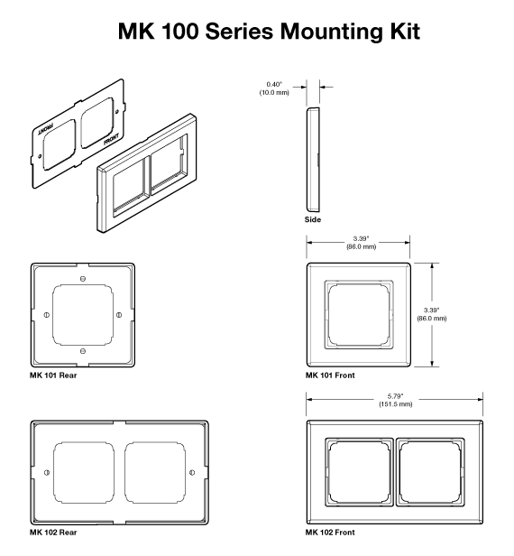 MK 100 安装套件系列 Panel Drawing