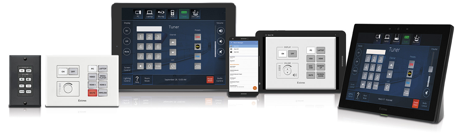 使用 Extron Control App 控制 TouchLink Pro 触摸屏、eBUS 设备、网络按键面板和移动设备