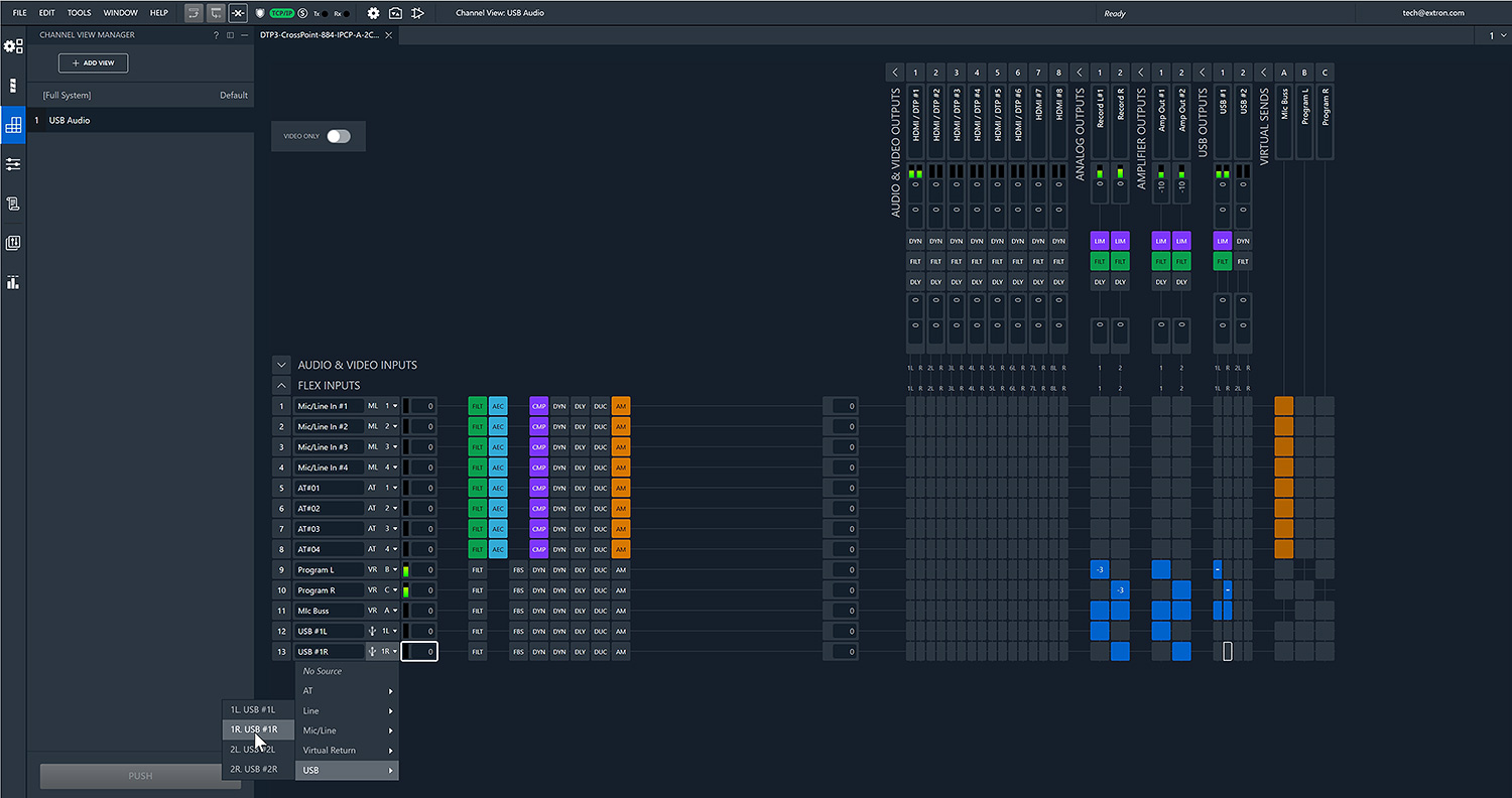 DSP Configurator Pro - USB Interface Routing
