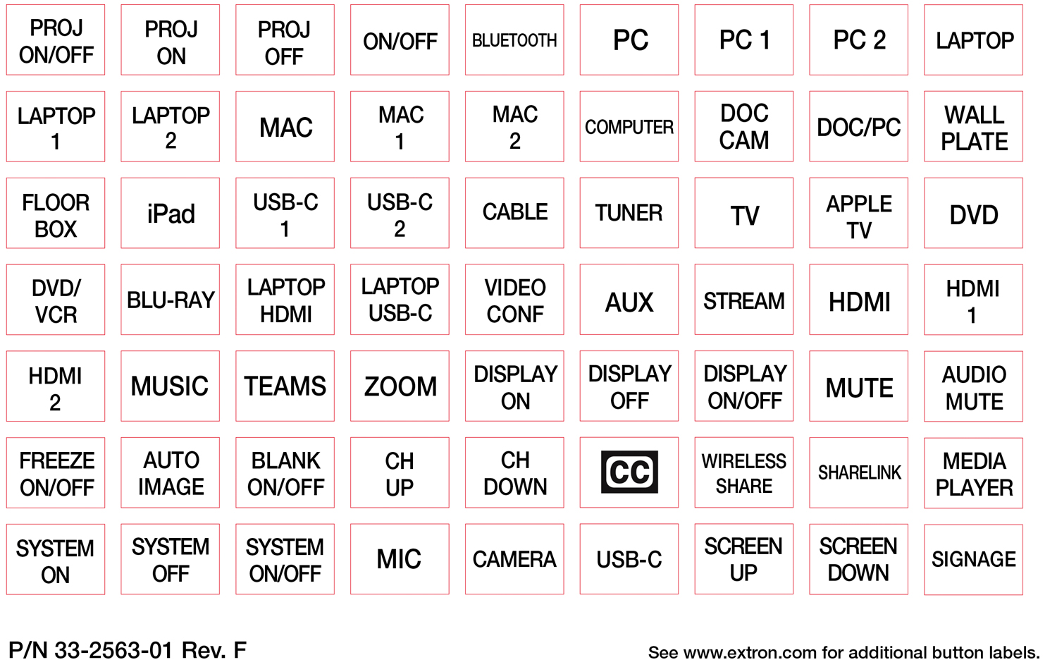Included Button Label Sheet