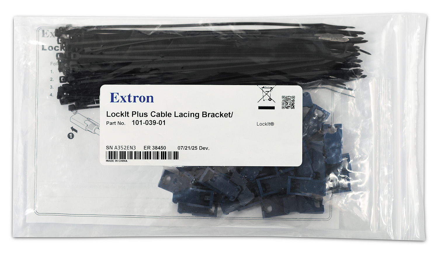 LockIt Plus comes with tie wraps and is available in packages of 50