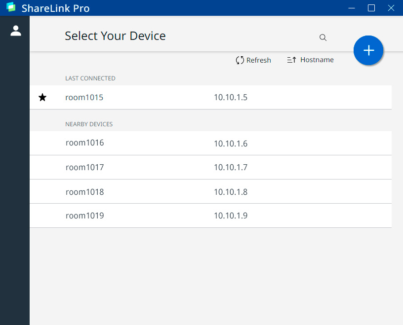 From the ShareLink Pro software select a ShareLink Pro 500 to connect to