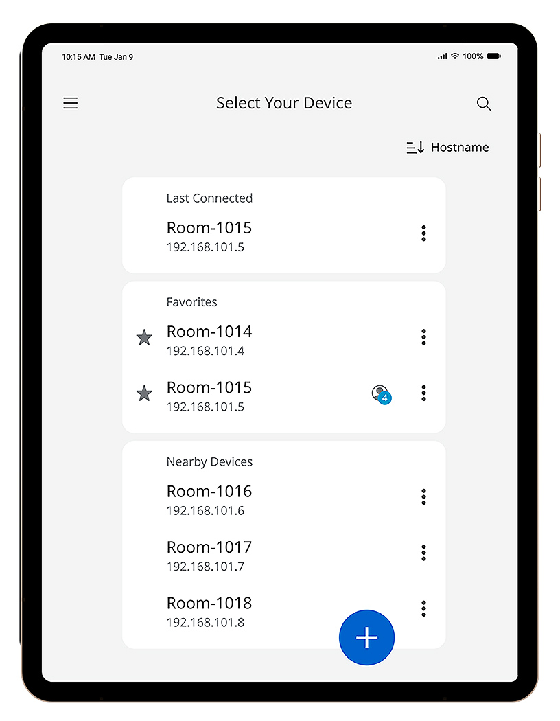 Discover ShareLink Pro devices from an iPad