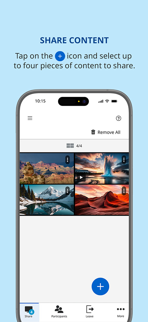 Share up to four items from an iPhone