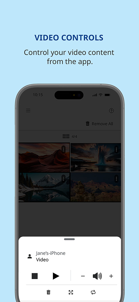 Control playback of shared videos from an iPhone