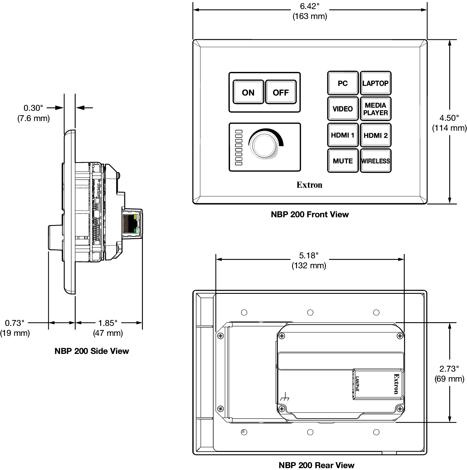NBP 200 Dimensions Diagram